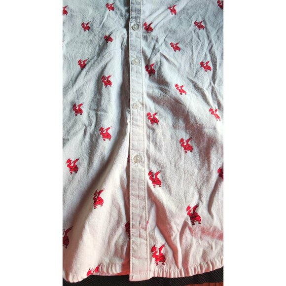 Mens Medium Button Down Shirt Dabbing Santa's Christmas Holiday Work Casual - Picture 3 of 14